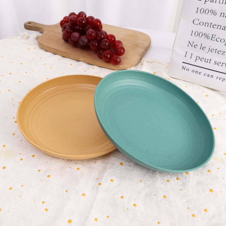 Kitchen%20Plastic%20Plates%20Wheat%20Straw%20Food%20Sauce%20Dish%20Taste%20Board%20Snack%20Fruit%20Plates%20Round%20Household%20Dishes%20Modern%20Dinner%20Plates%201Pcs%20-%20Image%206