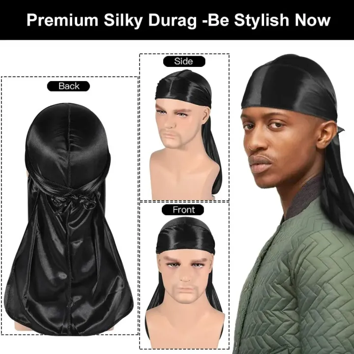 Solid%20Color%20Wave%20Caps%20With%20Durag%20for%20Men%20Headwear%20Soft%20Elastic%20Breathable%20Beanie%20Turban%20Cap%20Headwrap%20Bonnet%20Hair%20Accessories%20-%20Image%202