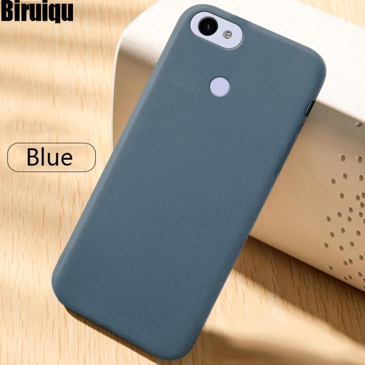 Biruiqu For Google Pixel 3A XL Shockproof Anti Slip Soft TPU Sandstone Matte Back Case Cover