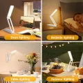 New Rechargeable Table Lamp Dimmable Desk Light USB Foldable Portable Night Light Eye Protection LED Lamp Bedroom Bedside Touch Control Dimmable Lamp. 