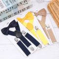 1 Pcs Elastic Suspenders with Tie New Fashion Suspenders Children Boys Girls with Bow Tie Adjustable Straps Accessories for Kids. 