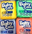 Baby Care Baby Diapers  16 PCS ( S,M,L, XL). 