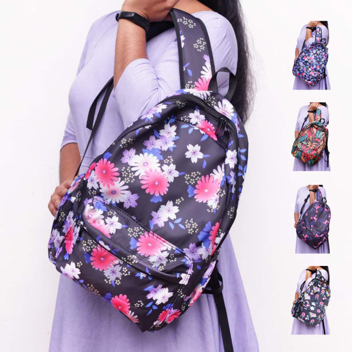 School Bag for Girls - Cute Flower Design - Lightweight Backpack Bag - Ideal for Travel and School Use