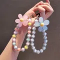 Phone Anti-lost Lanyard Key Short Wrist Pendant Colorful Macaron Round Bead Pendant Women's Hand-held Chain Mobile Phone Lanyard ANLAN. 