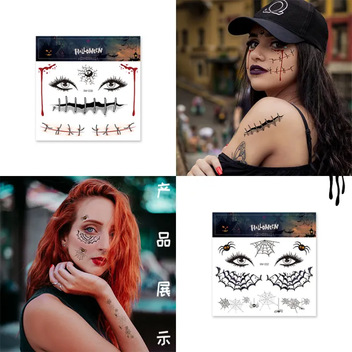 %E3%80%90Factory%20prices%E3%80%91New%20Halloween%20Face%20Sticker%20Tattoo%20Sticker%20Spider%20Scar%20Tattoo%20Sticker%20Party%20Makeup%20Sticker%20-%20Image%202
