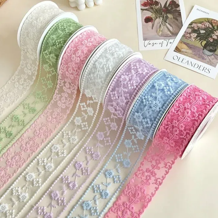 Decorative 38mm Lace Carved Ribbon 8 Yards Hollow Silk Ribbon Gift ...