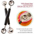 [Featured] Double-Sided Fruit Melon Baller Spoon /304 Stainless Steel Ice Cream Platter Spoon Smooth Round Melon Balls Melon Scoop for Watermelon,Ice Cream,Fruits,Sorbet,Meatball. 