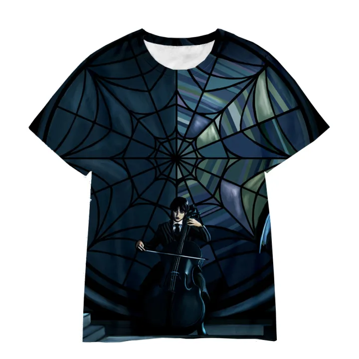 2023%20Summer%20New%20Wednesday%20Addams%203D%20Printing%20T%20shirt%20Top%20Children%20Boy%20Girl%20Casual%20Fashion%20Short%20Sleeve%20Tee%20Tops%20-%20Image%207