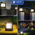 UZBOO Solar Pillar Lamp Modern Outdoor Gate Light Solar Charging IP65 Waterproof Column Lamp Post Lights Courtyard Lamp Headlight Pillar Fence Post Garden lights 4 Colors For Courtyard Fence. 