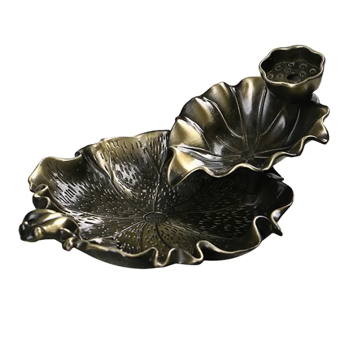 Vintage%20Cncopper%20Leaf%20ower%20Incense%20ace%20urner%20Fragrance%20older%20aflow%20Censer%20Smoke%20eflux%20andraft%20ecorations%20-%20Image%205
