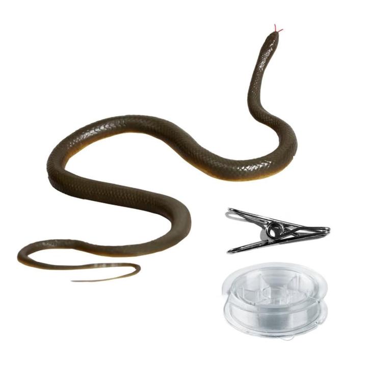 Radiant Scary Snake Toy 120cm Snake Prank Toy with Clear Line Clip Fun Rubber Snake Gag Gift for Halloween Party Kids Adults Teasing Props for Friends Prank Snake Kit