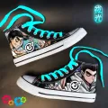Spring Luminous Naruto High-Top Canvas Shoes Male Students Stylish Sneaker Boys Anime Boy Shoes Breathable. 