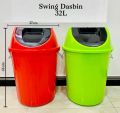 32 litter Large Size Plastic Swing DUSTBIN - Multi colour. 