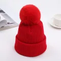 Warm Baby Hat with Soft Pompom - Elastic Children Bonnet. 