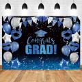 Graduation Party Backdrop Class and Golden Glitter Bokeh Spots Photography Background Congrats Grad Banner Decor. 