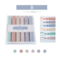 RHS Online 6PCS Soft Tip Highlighter Morandi Light Color Eye Protection Kawaii Marker Pen DIY Photo Album Journal Fluorescent Pens Student Stationery. 
