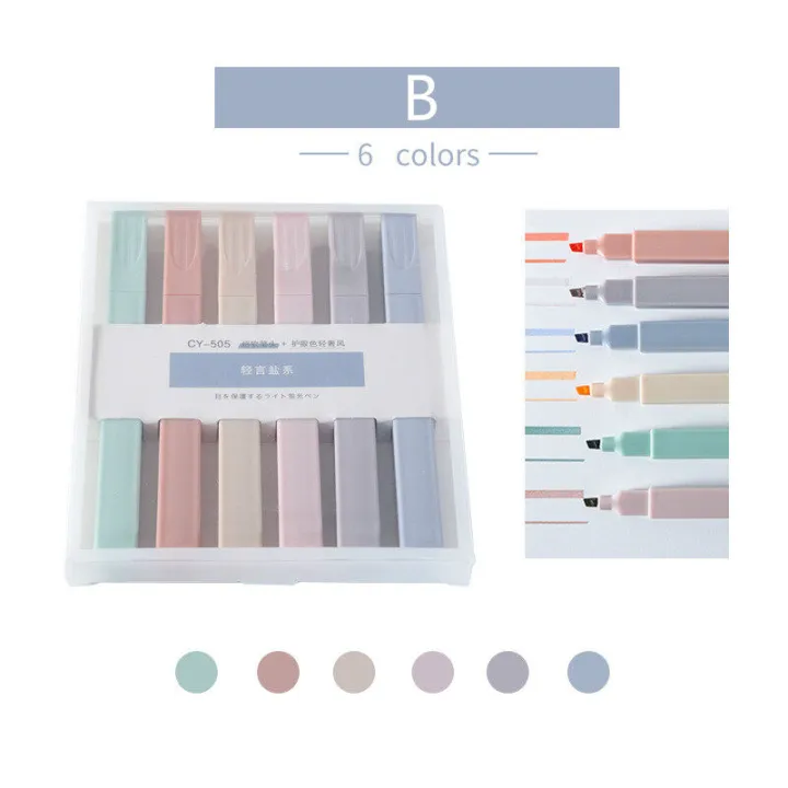 RHS%20Online%206PCS%20Soft%20Tip%20Highlighter%20Morandi%20Light%20Color%20Eye%20Protection%20Kawaii%20Marker%20Pen%20DIY%20Photo%20Album%20Journal%20Fluorescent%20Pens%20Student%20Stationery%20-%20Image%202