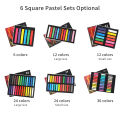 Square Pastel Set 24 Colors Soft Dry Pastel Artist Chalk Pastel Sticks Non Toxic for Office School Art Drawing Painting Supplies. 