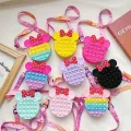 Popit Bubble Press Cartoon Silicone Messenger Bag for Girls. 