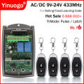 433MHz Garage Door Remote Control AC/DC 9V-24V Relay Garage Gate Control Rolling Fixed Learning Code. 