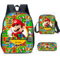 Super Mario Bros Boys Girls Cartoon Bags Pencil Case Messenger Bag Children 3PCS Student School Bags Orthopedic Backpack. 