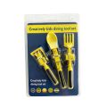 3pcs Tableware for Children Car Bulldozer Excavator Shovel Cutlery Kids Tableware Materials Safety Utensils Kids Spoon Fork set. 