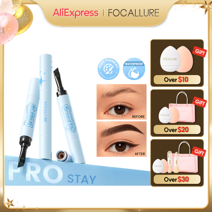 FOCALLURE 3D Eyebrow Gel Cream 2 In 1 Eyeliner Pencil 3 Colors Waterproof Long-lasting Eyebrow Pomade Enhancers Makeup Cosmetics