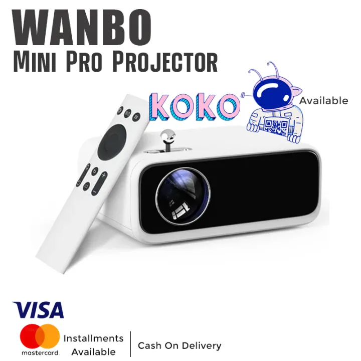 Wanbo Mini Pro LCD Projector, Android 9.0, 250 ANSI, Four-point Keystone Correction