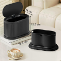 1 PCS Mini Trash Can with Lid 4L Small Kitchen Compost Bin Stainless Steel Mini Garbage Can Countertop Trash Can Black. 