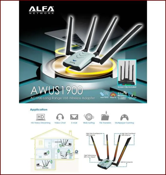ALFA%20AWUS1900%20802.11ac%201900%20Mbps%20AC1900%20Dual%20band%202.4/5%20GHz%20Wi-Fi%20USB%20Adapter%20-%20Image%207