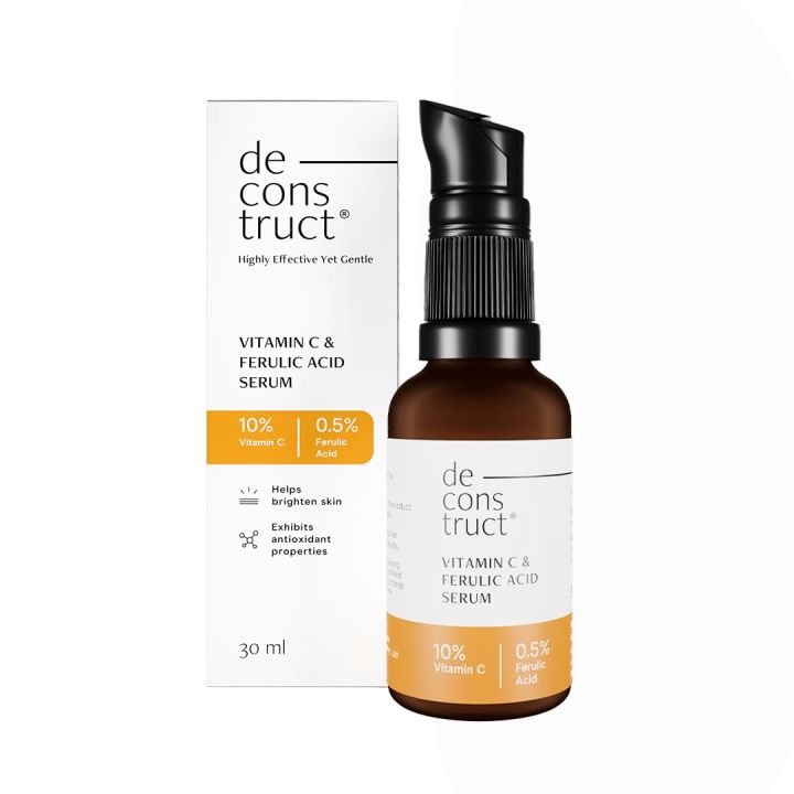 Deconstruct 10% Non-Irritating Vitamin C Face Serum For Glowing Skin|10% Vitamin C + 0.5% Ferulic Acid|Water Based Serum|Highly Stable Vitamin C Face Serum For Women And Men|Beginner Friendly|30 Ml(FROM INDIA)