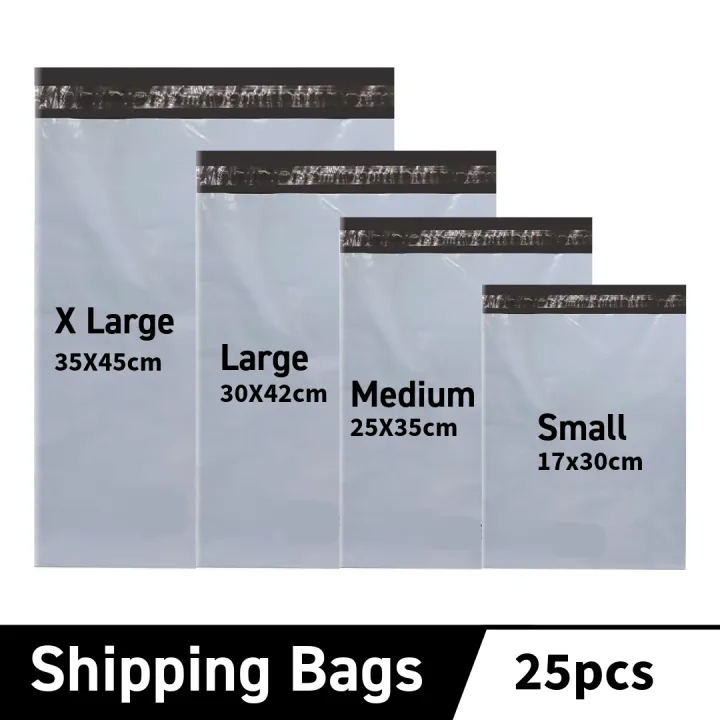 25pcs Courier Bags, Daraz Deliver Bags, Grey color, Waterproof Self Seal Plastic Poly Envelope Mailer Storage Bag Postal Packaging Shipping Mail Bag