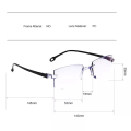 Reading Glasses Men/woman Magnification Eyewear Presbyopic Glasses Diopter +2.0 Glasses Clear Eyeglasses Smart Focus Men Women Rimless Reading Glasses Anti Blue Light Bifocal Far Near Magnification Eyewear Presbyopic Glasses. 