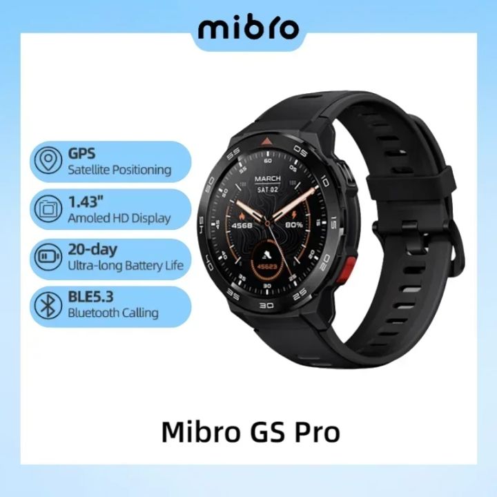 Mibro Watch GS Pro HD AMOLED Display GPS Calling Smartwatch with Dual Strap