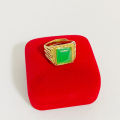 【Cheap】Jin Yi Cheng Jewelry Gold Plated Jewelry Cat's Eye Stone Green Black Treasure Ring Men's and Women's Gold Inlaid Jade Ring. 
