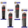 Keep Smiling Artist Paint Brush Pinsel Set 5 Pieces (Round/Angle/Flat/Filbert) Black. 