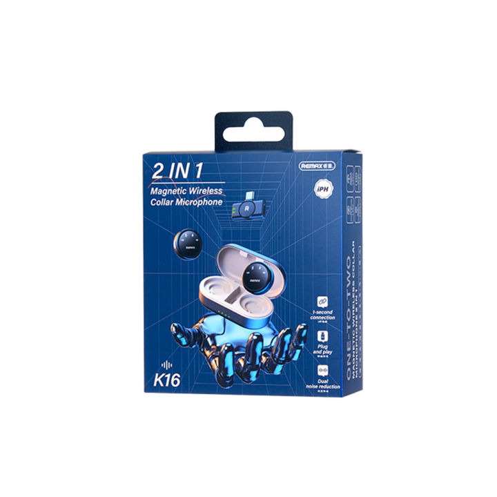 REMAX%C2%A0K16%C2%A0Wireless%20Lavalier%20Microphone%20with%20Magnetic%20Clip,%20Digital%20Display,%20and%20Dual%20Microphone%20Connection%20-%20Image%208