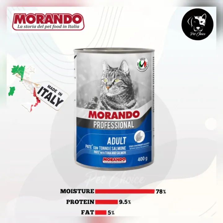 MORANDO Professional Cat Food Can Pate with Tuna and Salmon 400g