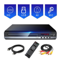 DVD Player 1080P HD Home DVD Player Box for TV All Region Free DVD CD-Disk Player AV-Output EVD Player--EU Plug Easy to Use Black. 