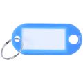 40 Pcs Key ID Label Tags Split Ring Keyring Keychain Blue. 