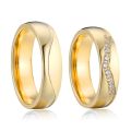 High Quality Handmade Promise Wedding Rings Sets for Couples Western Designer 18k Gold Plated Titanium Jewelry Finger Ring. 