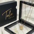 ShopSphere TALA hand made Twofer Necklace Four Leaf Clover Necklace 18k Gold 2in1 Tomomi Pendant With Gift Jewelry Box Women Accessories. 