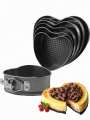 5pcs Non Stick Heart Shaped Cake Mould Heart Shaped Cake Tins Set,  Springform Baking Tins with Removable Bottoms, Non-Stick Heart Cake Tin for Cheesecakes, Layered Cakes, Quiches. 