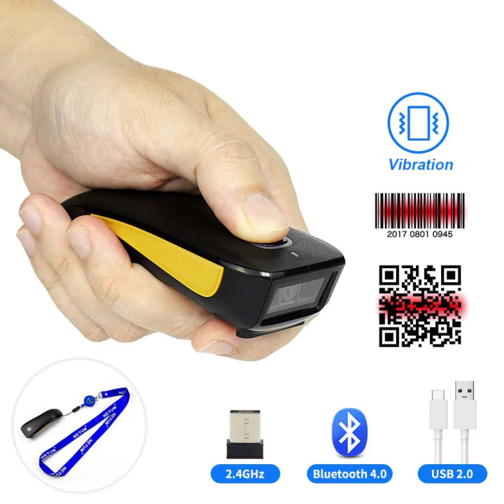 NETUM Bluetooth 2D-streepjescodescanner 3-in-1 (2,4 G draadloos en