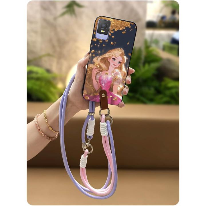 Soft case Shockproof Phone Case For TCL 403 Graffiti Full wrap Silicone Crossbody Anti-knock protective Cute TPU Lanyard