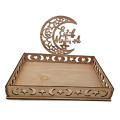 Eco friendly Eid Mubarak Tray Lightweight 22.5*15cm Food Holder Ramadan Tray Wooden Wooden Tray for Ramadan Kareem Celebration Eid Al Adha Festivities Party Servingware Gatherings. 