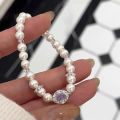 Youbo Shijia Round Pearl Purple Bracelet French Light Luxury Niche Design Exquisite Bracelet Jewelry. 