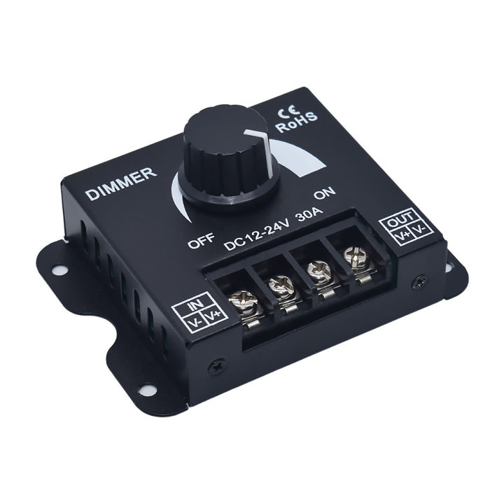 Led Dimmer Adjustable Brightness Lamp Bulb Strip Driver Single Color Power Supply Controller 30a Dc 12v 24v 360w