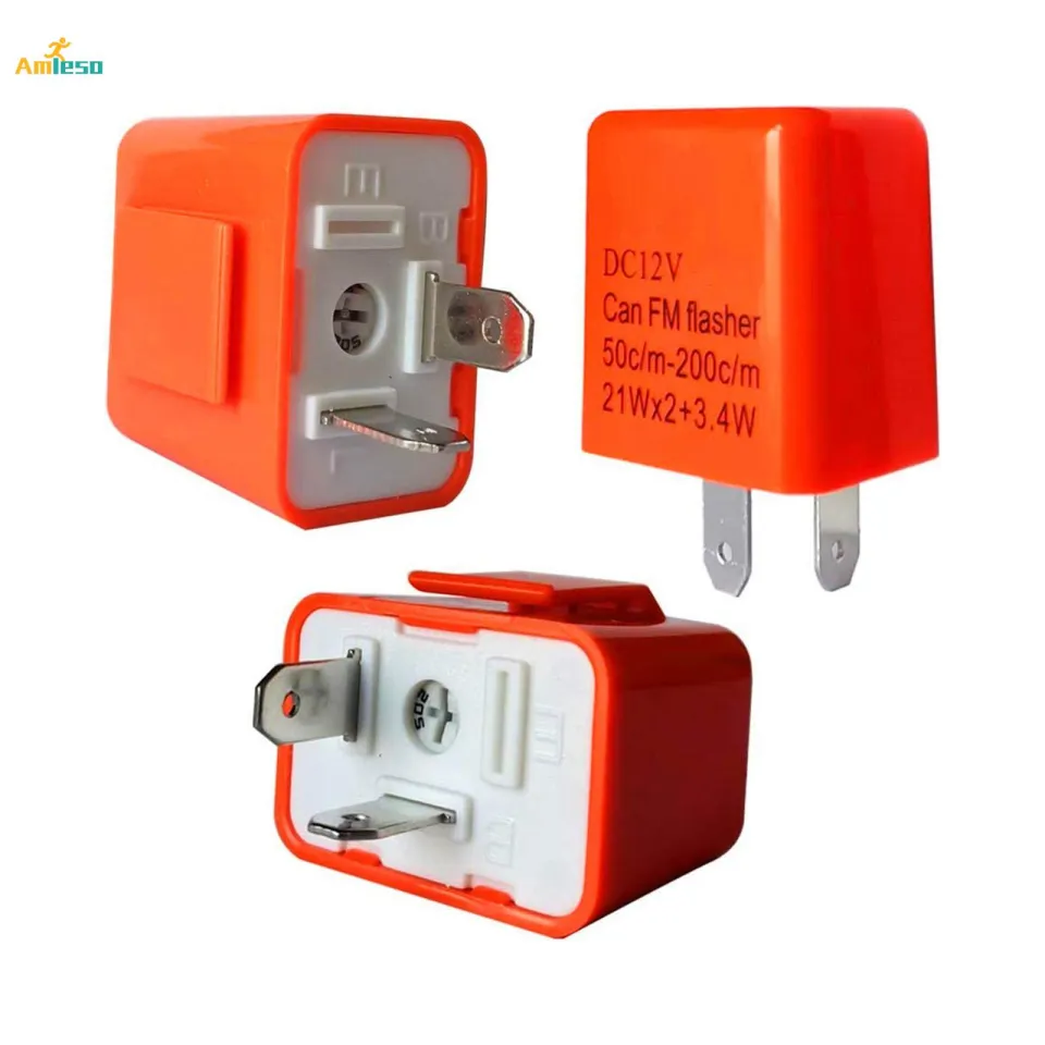 12V Speed Adjustable 2-Pin LED Flasher Relay for Motorcycles - Easy Plug & Play