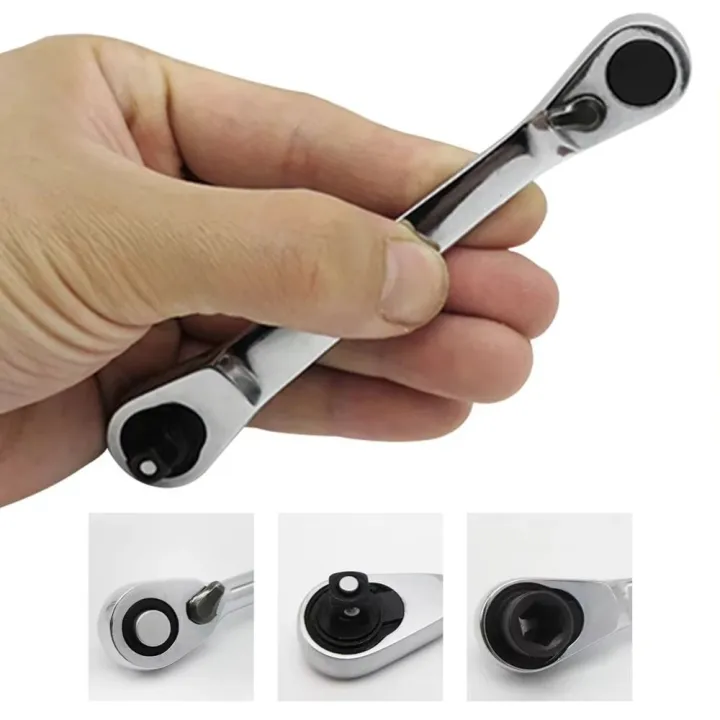 Anti-slip 72 Tooth Mini Quick Ratchet Wrench /4 Inch Cr-V Steel Socket ...